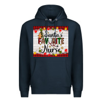Navy santa's favorite nurse Premium Hoodie - AdoDesignShop