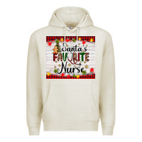Oatmeal Heather santa's favorite nurse Premium Hoodie - AdoDesignShop