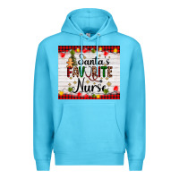 Ocean Blue santa's favorite nurse Premium Hoodie - AdoDesignShop