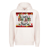Pale Pink santa's favorite nurse Premium Hoodie - AdoDesignShop