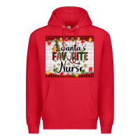 Red santa's favorite nurse Premium Hoodie - AdoDesignShop