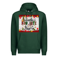 Sports Green santa's favorite nurse Premium Hoodie - AdoDesignShop
