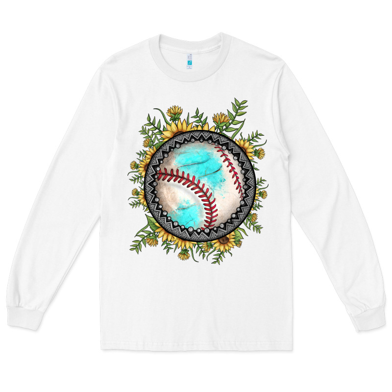 Baseball Gemstone Sunflower Long Sleeve Tee by JahusDesignShop | Teevron