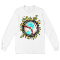 White baseball gemstone sunflower Long Sleeve Tee - JahusDesignShop
