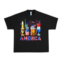 Black 4th of July American drinks America Urban Heavy Tee - Neo Western