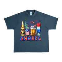 Midnight Navy 4th of July American drinks America Urban Heavy Tee - Neo Western