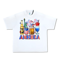 White 4th of July American drinks America Urban Heavy Tee - Neo Western