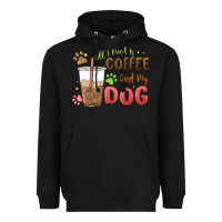 Black all i need is coffee and my dog Heavyweight Hoodie - MaliasSmallBusiness