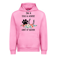Fuchsia Pink I'm A Dog & Horse Kind Of Queen Pet Lover Owner Urban Hoodie - Bettercallsaul