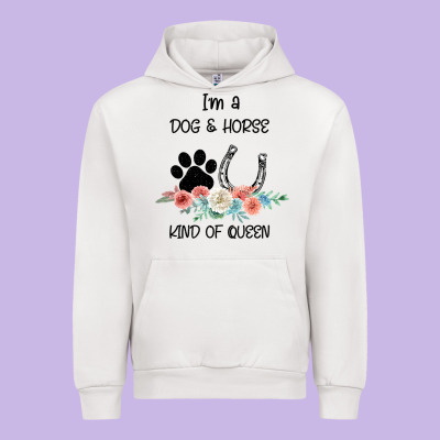 I'm A Dog & Horse Kind Of Queen Pet Lover Owner Urban Hoodie Designed By Bettercallsaul