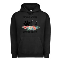 Pigment Black I'm A Dog & Horse Kind Of Queen Pet Lover Owner Urban Hoodie - Bettercallsaul