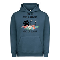 Pigment Midnight Navy I'm A Dog & Horse Kind Of Queen Pet Lover Owner Urban Hoodie - Bettercallsaul