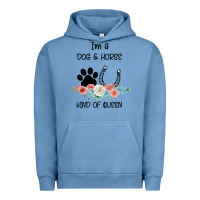 Pigment Pebble Blue I'm A Dog & Horse Kind Of Queen Pet Lover Owner Urban Hoodie - Bettercallsaul
