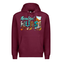Burgundy thankful nurse Premium Hoodie - BundleAndBundleShop