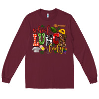 Burgundy school lunch lady Long Sleeve Tee - AdoDesignShop