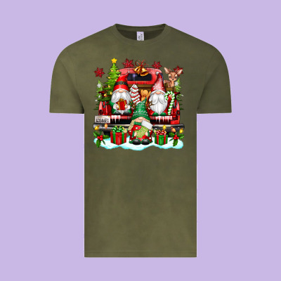 Christmas Gnome Truck Vintage Tee Designed By Texasbilliewilder