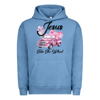 Pigment Pebble Blue Leopard Floral Pink Car Jesus Take The Wheel Urban Hoodie - Bettercallsaul
