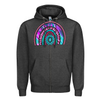 Charcoal Heather rainbow and gemstone Zipper Hoodie - AdoDesignShop
