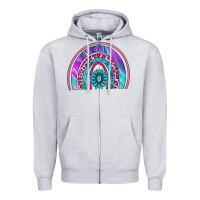 Heather Grey rainbow and gemstone Zipper Hoodie - AdoDesignShop