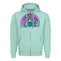 Seafoam rainbow and gemstone Zipper Hoodie - AdoDesignShop