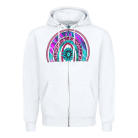 White rainbow and gemstone Zipper Hoodie - AdoDesignShop