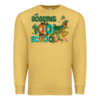 Antique Gold roaring into 100 day of school Premium Sweatshirt - MaliasSmallBusiness