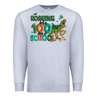 Heather Grey roaring into 100 day of school Premium Sweatshirt - MaliasSmallBusiness