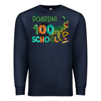Navy roaring into 100 day of school Premium Sweatshirt - MaliasSmallBusiness
