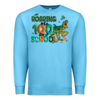 Ocean Blue roaring into 100 day of school Premium Sweatshirt - MaliasSmallBusiness
