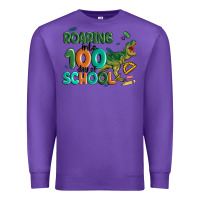 Purple roaring into 100 day of school Premium Sweatshirt - MaliasSmallBusiness