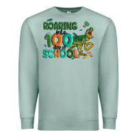 Seafoam roaring into 100 day of school Premium Sweatshirt - MaliasSmallBusiness