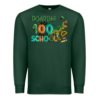 Sports Green roaring into 100 day of school Premium Sweatshirt - MaliasSmallBusiness