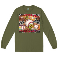 Army Green baseball leopard cowhide sunflower Long Sleeve Tee - JahusDesignShop
