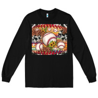 Black baseball leopard cowhide sunflower Long Sleeve Tee - JahusDesignShop