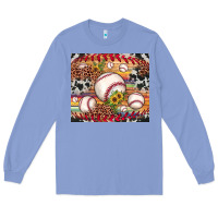 Colony Blue baseball leopard cowhide sunflower Long Sleeve Tee - JahusDesignShop