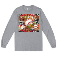 Heather Grey baseball leopard cowhide sunflower Long Sleeve Tee - JahusDesignShop