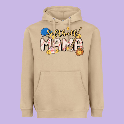 Softball Mama Heavyweight Hoodie Designed By Maliassmallbusiness