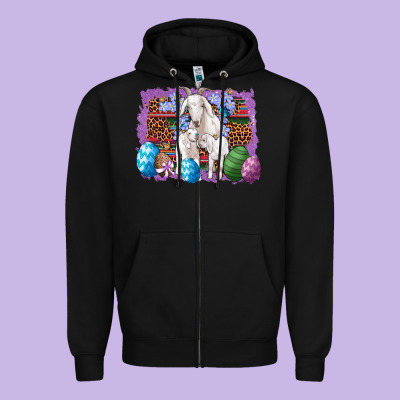 Goat Family Eggs Flowers Leopard Serape Glitter Zipper Hoodie Designed By Artiststas