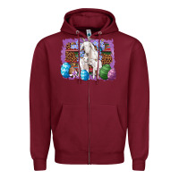 Burgundy goat family eggs flowers leopard serape glitter Zipper Hoodie - Artiststas
