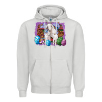 Dove Grey goat family eggs flowers leopard serape glitter Zipper Hoodie - Artiststas