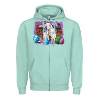 Seafoam goat family eggs flowers leopard serape glitter Zipper Hoodie - Artiststas