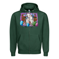 Sports Green goat family eggs flowers leopard serape glitter Zipper Hoodie - Artiststas