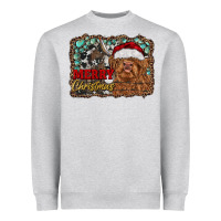 Heather Grey merry Christmas highland cow Heavyweight Sweatshirt - RanaPortraitStore