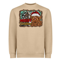 Merry Christmas Highland Cow Heavyweight Sweatshirt | Teevron