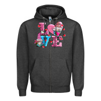 Charcoal Heather love and gnomes Zipper Hoodie - AdoDesignShop