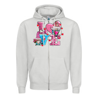 Dove Grey love and gnomes Zipper Hoodie - AdoDesignShop