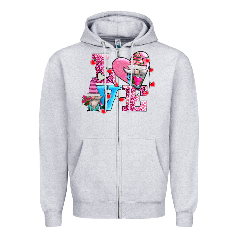 Love And Gnomes Zipper Hoodie by AdoDesignShop | Teevron