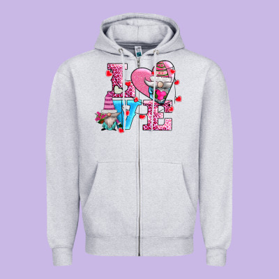 Love And Gnomes Zipper Hoodie Designed By Adodesignshop