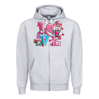 Heather Grey love and gnomes Zipper Hoodie - AdoDesignShop