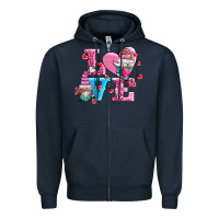 Navy love and gnomes Zipper Hoodie - AdoDesignShop
